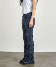 KIJIKO（キジコ）の「ke609-Shirring Skirt Leggings Navy（スウェットパンツ）」