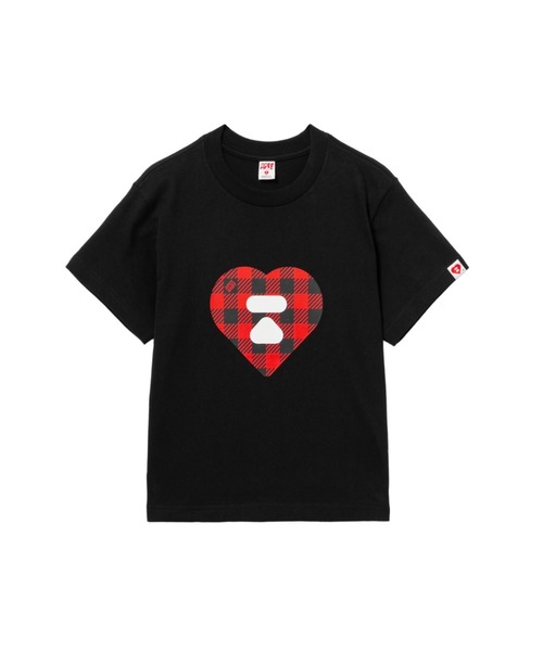APEE BY A BATHING APE(エイピーバイアベイシングエイプ)の「TARTAN PLAID HEART PRINTED TEE(Tシャツ/カットソー・レディース・ブラック/ホワイト・X-SMALL/SMALL)」の2枚目の写真