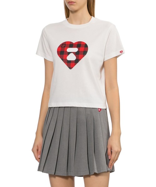 APEE BY A BATHING APE(エイピーバイアベイシングエイプ)の「TARTAN PLAID HEART PRINTED TEE(Tシャツ/カットソー・レディース・ブラック/ホワイト・X-SMALL/SMALL)」の5枚目の写真