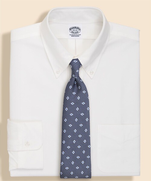 BROOKS BROTHERS(ブルックスブラザーズ)の「Makers コットン/シルク オックスフォード 6釦ドレスシャツ(ビジネスシャツ・メンズ・ホワイト・15-32/16 1/2-33/17-34/15 1/2-32/16-33)」の1枚目の写真
