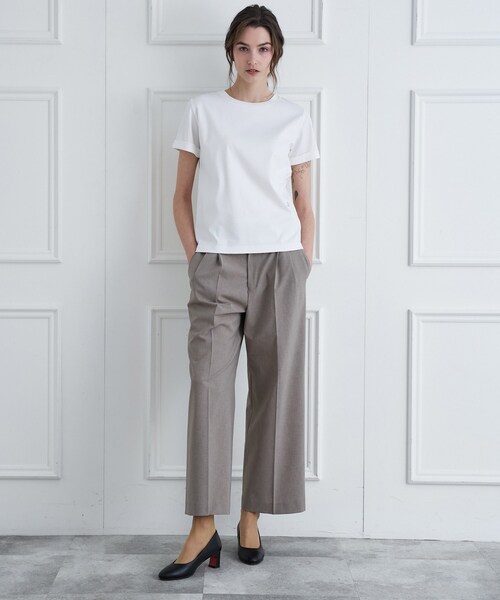 DRESSTERIOR(ドレステリア)の「【接触冷感/抗菌防臭/消臭】アイスクリアコットン ターンナップT(Tシャツ/カットソー・レディース・ホワイト/ライトイエロー系/ベージュ/ブラック・38/36/34)」の22枚目の写真