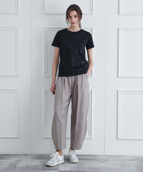 DRESSTERIOR(ドレステリア)の「【接触冷感/抗菌防臭/消臭】アイスクリアコットン ターンナップT(Tシャツ/カットソー・レディース・ホワイト/ライトイエロー系/ベージュ/ブラック・38/36/34)」の10枚目の写真