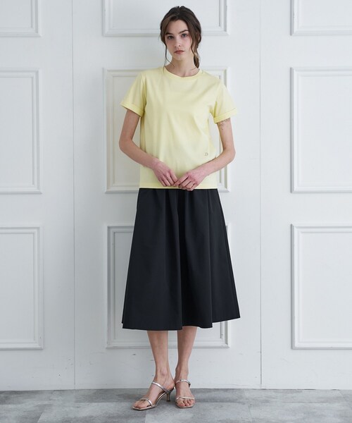 DRESSTERIOR(ドレステリア)の「【接触冷感/抗菌防臭/消臭】アイスクリアコットン ターンナップT(Tシャツ/カットソー・レディース・ホワイト/ライトイエロー系/ベージュ/ブラック・38/36/34)」の12枚目の写真