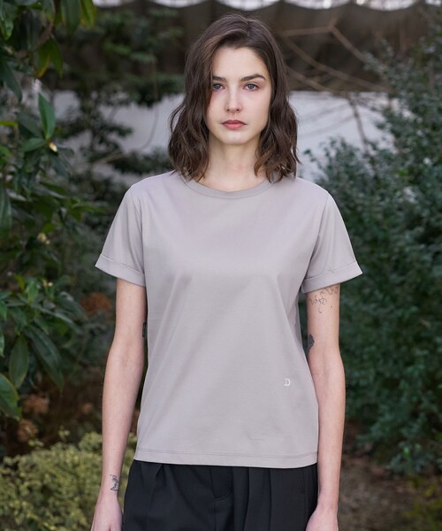 DRESSTERIOR(ドレステリア)の「【接触冷感/抗菌防臭/消臭】アイスクリアコットン ターンナップT(Tシャツ/カットソー・レディース・ホワイト/ライトイエロー系/ベージュ/ブラック・38/36/34)」の13枚目の写真