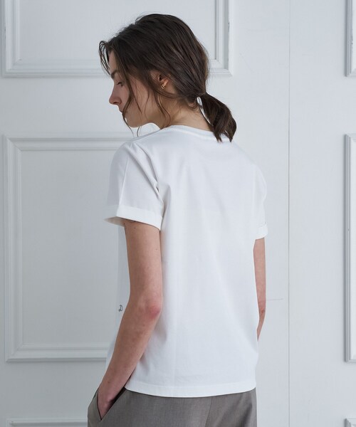 DRESSTERIOR(ドレステリア)の「【接触冷感/抗菌防臭/消臭】アイスクリアコットン ターンナップT(Tシャツ/カットソー・レディース・ホワイト/ライトイエロー系/ベージュ/ブラック・38/36/34)」の17枚目の写真