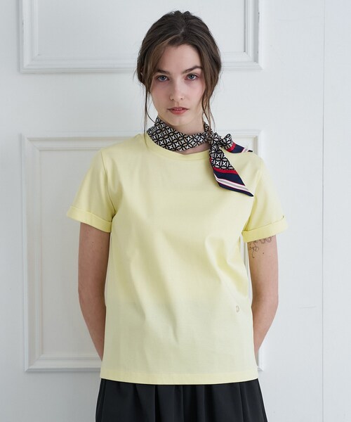 DRESSTERIOR(ドレステリア)の「【接触冷感/抗菌防臭/消臭】アイスクリアコットン ターンナップT(Tシャツ/カットソー・レディース・ホワイト/ライトイエロー系/ベージュ/ブラック・38/36/34)」の18枚目の写真