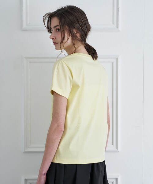 DRESSTERIOR(ドレステリア)の「【接触冷感/抗菌防臭/消臭】アイスクリアコットン ターンナップT(Tシャツ/カットソー・レディース・ホワイト/ライトイエロー系/ベージュ/ブラック・38/36/34)」の20枚目の写真