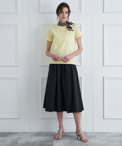 DRESSTERIOR(ドレステリア)の「【接触冷感/抗菌防臭/消臭】アイスクリアコットン ターンナップT(Tシャツ/カットソー・レディース・ホワイト/ライトイエロー系/ベージュ/ブラック・38/36/34)」の21枚目の写真