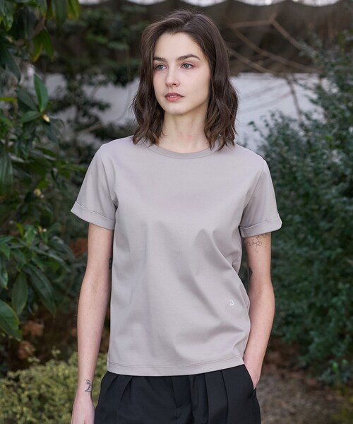 DRESSTERIOR(ドレステリア)の「【接触冷感/抗菌防臭/消臭】アイスクリアコットン ターンナップT(Tシャツ/カットソー・レディース・ホワイト/ライトイエロー系/ベージュ/ブラック・38/36/34)」の12枚目の写真