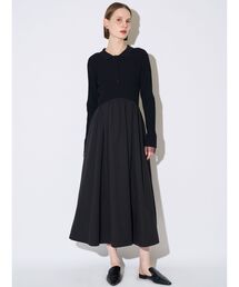 ELENDEEK | リブドッキングフィット＆フレアワンピース(ワンピース)