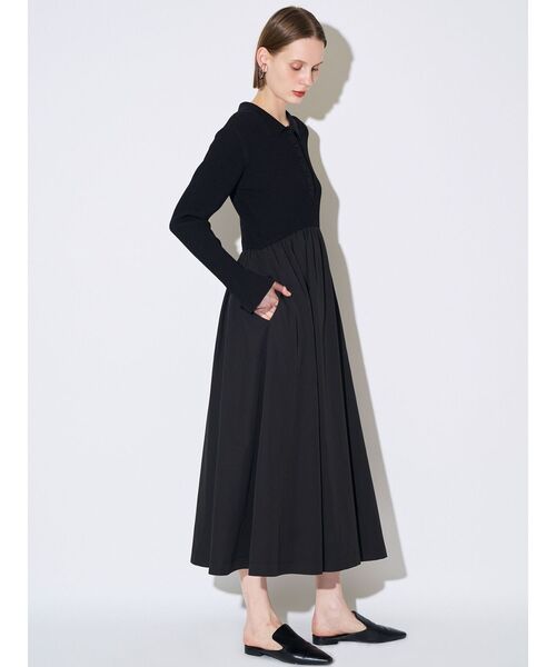 ELENDEEK（エレンディーク）の「リブドッキングフィット＆フレアワンピース（ワンピース・レディース・アイボリー/ブラック・02/01）」の8枚目の写真