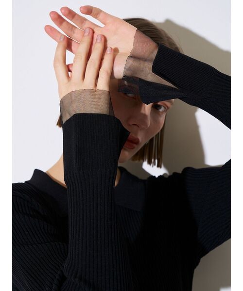 ELENDEEK（エレンディーク）の「リブドッキングフィット＆フレアワンピース（ワンピース・レディース・アイボリー/ブラック・02/01）」の14枚目の写真