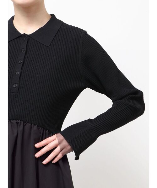 ELENDEEK（エレンディーク）の「リブドッキングフィット＆フレアワンピース（ワンピース・レディース・アイボリー/ブラック・02/01）」の19枚目の写真