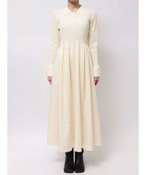 ELENDEEK（エレンディーク）の「リブドッキングフィット＆フレアワンピース（ワンピース・レディース・アイボリー/ブラック・02/01）」の22枚目の写真