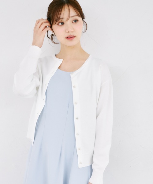 tocco closet（トッコ　クローゼット）の「【ZOZO限定】ビジュー釦カーディガン（カーディガン/ボレロ・レディース・ブラック/オフホワイト/イエロー/ラベンダー・M）」の19枚目の写真