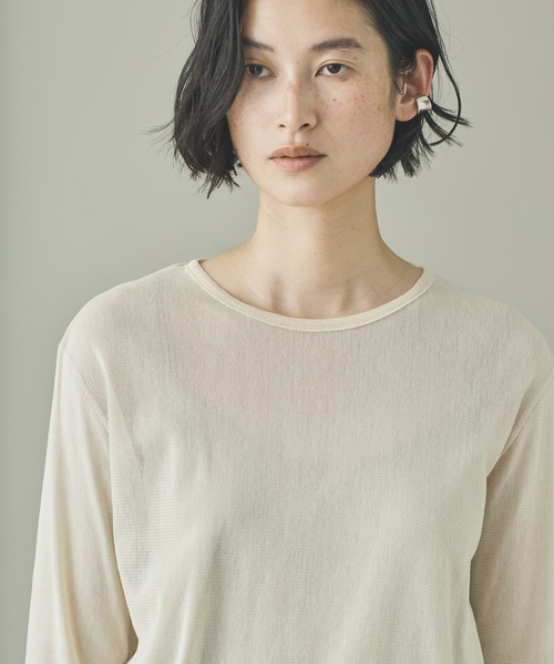 Curensology(カレンソロジー)の「Curensology(カレンソロジー)/チュールロングスリーブTシャツ(Tシャツ/カットソー・レディース・ブラック/アイボリー・FREE)」の15枚目の写真