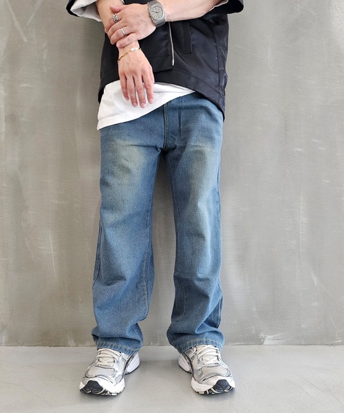 WESTBOY(ウエストボーイ)の「ヴィンテージウォッシュ ストレートデニムパンツ WO26S7PT01(デニムパンツ・メンズ・ブルー系その他/ブルー・XL/M/L)」の2枚目の写真