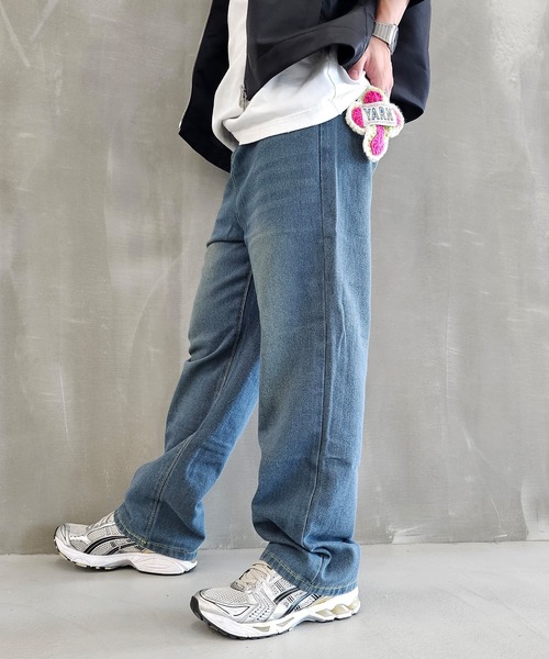 WESTBOY(ウエストボーイ)の「ヴィンテージウォッシュ ストレートデニムパンツ WO26S7PT01(デニムパンツ・メンズ・ブルー系その他/ブルー・XL/M/L)」の4枚目の写真