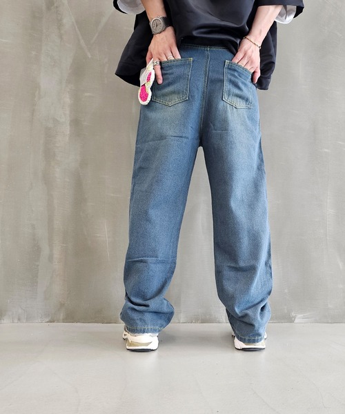 WESTBOY(ウエストボーイ)の「ヴィンテージウォッシュ ストレートデニムパンツ WO26S7PT01(デニムパンツ・メンズ・ブルー系その他/ブルー・XL/M/L)」の6枚目の写真
