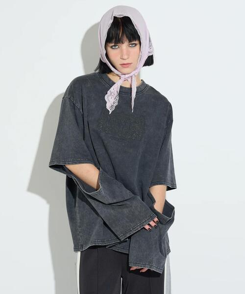 anna sui nyc(アナ スイ エヌ ワイ シー)の「anna sui nyc/アナ スイ エヌワイシー/スリーブスラッシュロングTシャツ(Tシャツ/カットソー・レディース・パープル/ブラック・F)」の3枚目の写真