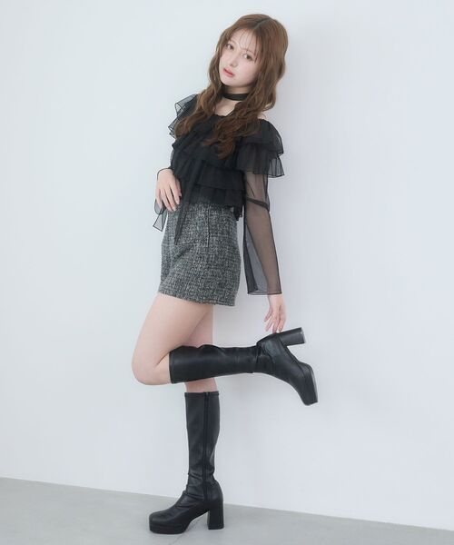 MAJESTIC LEGON（マジェスティックレゴン）の「キラキラツイードショートパンツ（その他パンツ・レディース・ブラック/アイボリー/ピンク・MEDIUM）」の15枚目の写真