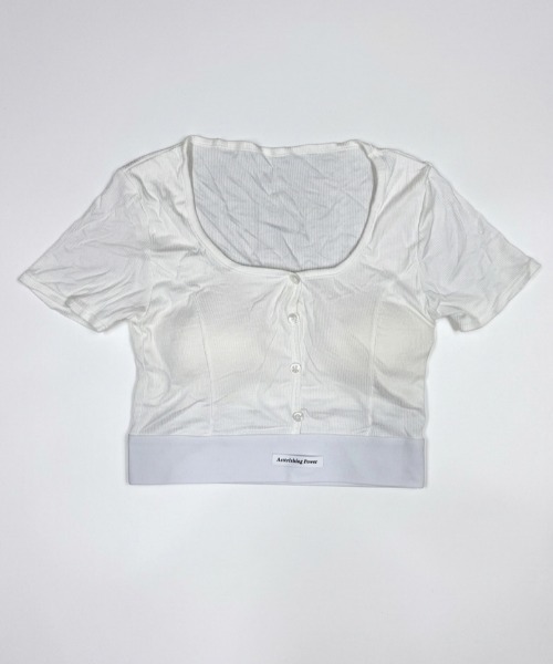 NANEA(ナネア)の「ブラカップ付き半袖クロップドT(Tシャツ/カットソー・レディース・ホワイト/チャコールグレー/ブラック・フリー)」の8枚目の写真