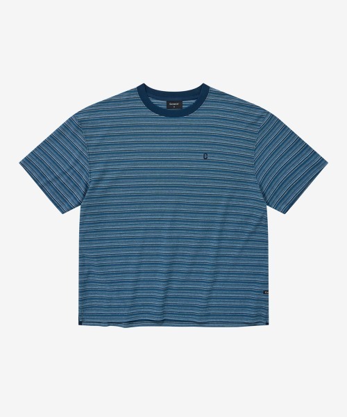 COVERNAT（カバーナット）の「[SOOBIN着用] MULTI STRIPE T-SHIRT（Tシャツ/カットソー・メンズ・アイボリー/グレー/ブルー・X-LARGE/LARGE/MEDIUM/SMALL/X-SMALL）」の3枚目の写真