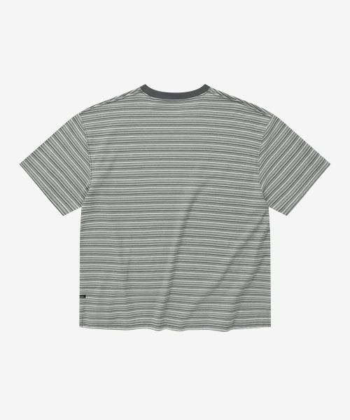 COVERNAT（カバーナット）の「[SOOBIN着用] MULTI STRIPE T-SHIRT（Tシャツ/カットソー・メンズ・アイボリー/グレー/ブルー・X-LARGE/LARGE/MEDIUM/SMALL/X-SMALL）」の7枚目の写真