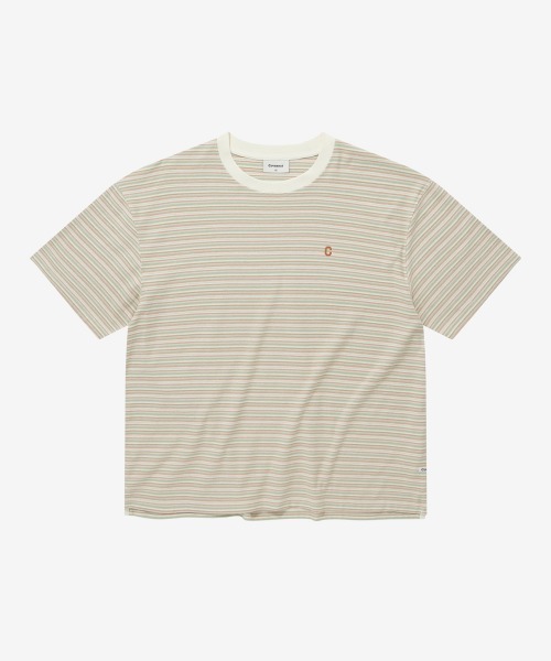 COVERNAT（カバーナット）の「[SOOBIN着用] MULTI STRIPE T-SHIRT（Tシャツ/カットソー・メンズ・アイボリー/グレー/ブルー・X-LARGE/LARGE/MEDIUM/SMALL/X-SMALL）」の4枚目の写真