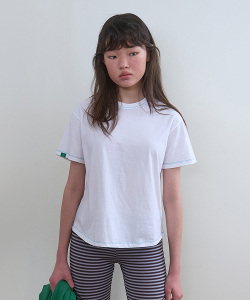NOCONTENT(ノーコンテント)の「313. ラウンドリープレインT _ ホワイト(Tシャツ/カットソー・レディース・その他・FREE)」の1枚目の写真