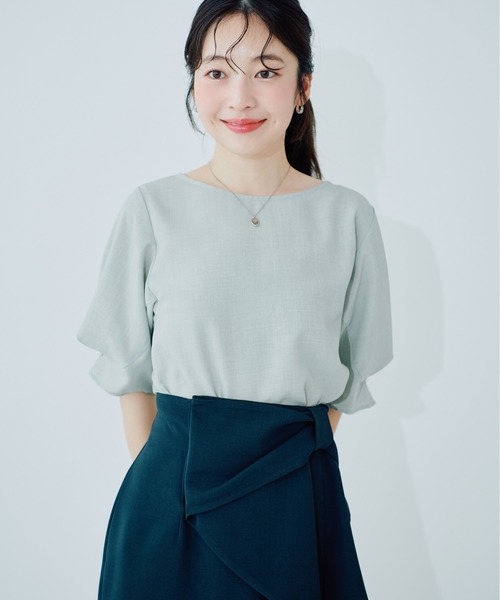 natural couture(ナチュラルクチュール)の「パール付きタックスリーブブラウス(シャツ/ブラウス・レディース・ライトグレー/その他1/ミント/ネイビー/オレンジ系その他/オフホワイト/ブルー/グリーン・FREE)」の14枚目の写真