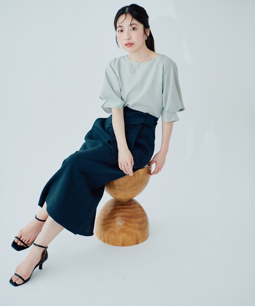 natural couture(ナチュラルクチュール)の「パール付きタックスリーブブラウス(シャツ/ブラウス・レディース・ライトグレー/その他1/ミント/ネイビー/オレンジ系その他/オフホワイト/ブルー/グリーン・FREE)」の16枚目の写真