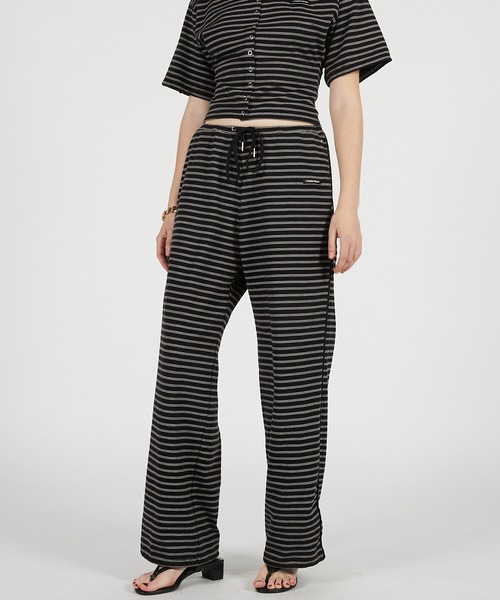 PRANK PROJECT（プランクプロジェクト）の「【2026Summer Pre-Order】ボーダーイージーパンツ / Border Easy Pants（その他パンツ・レディース・グレー/ブラック・36/38）」の7枚目の写真