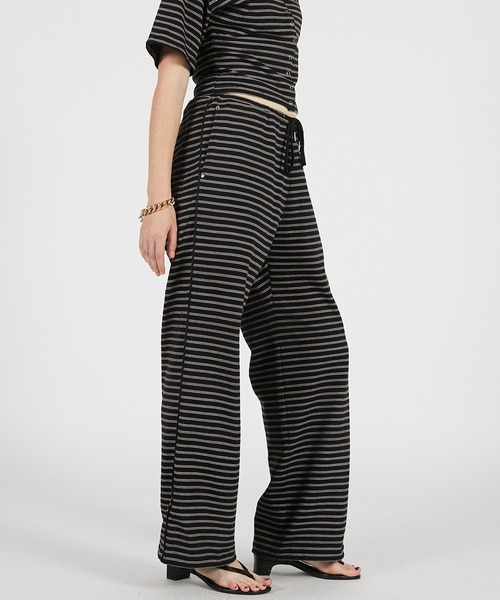 PRANK PROJECT（プランクプロジェクト）の「【2026Summer Pre-Order】ボーダーイージーパンツ / Border Easy Pants（その他パンツ・レディース・グレー/ブラック・36/38）」の9枚目の写真