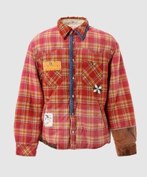 KHOKI（コッキ）の「Vintage-effect checked puffer jacket（その他アウター）」