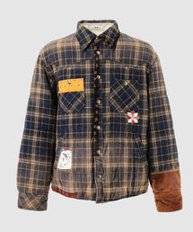 KHOKI（コッキ）の「Vintage-effect checked puffer jacket（その他アウター）」