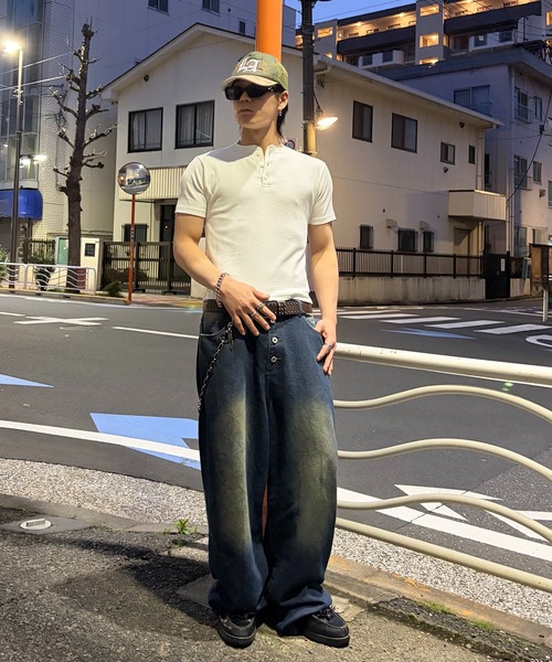 lilful(リルフル)の「【26年春夏新作】スパンリブ ベーシックヘンリーネック半袖Tシャツ(Tシャツ/カットソー・メンズ・カーキ/ブラック/ホワイト・L/M)」の14枚目の写真