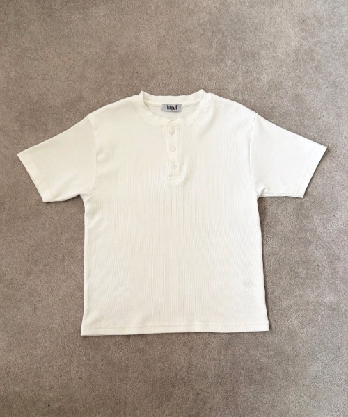 lilful(リルフル)の「【26年春夏新作】スパンリブ ベーシックヘンリーネック半袖Tシャツ(Tシャツ/カットソー・メンズ・カーキ/ブラック/ホワイト・L/M)」の20枚目の写真