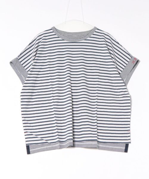 KID BLUE（キッドブルー）の「キッドブルー -２６コンビボーダー天竺 -半袖トップス -KRDN354 -kidblue（Tシャツ/カットソー・レディース・アイボリー/ネイビー・M）」の2枚目の写真