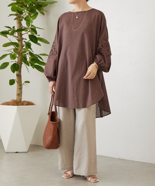 BEARDSLEY 新品　ウールパイルリバーシブルチュニック セール】カットワークチュニック（シャツ/ブラウス）｜BEARDSLEY