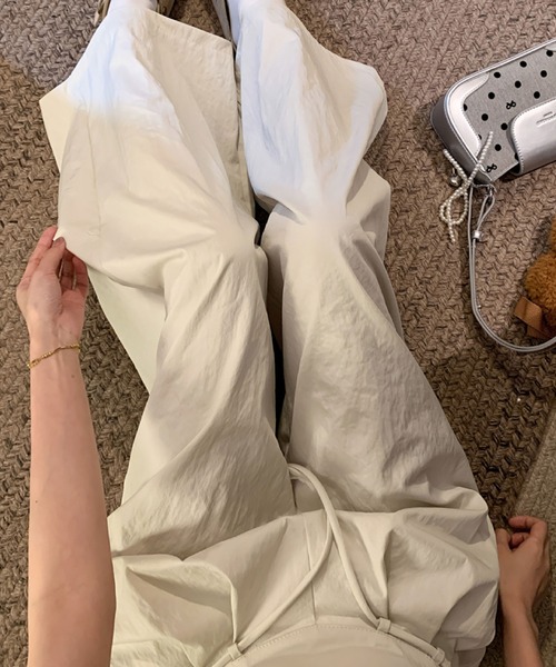2ly2(トゥーリートゥー)の「ワイドパンツ タックパンツ ウエスト紐 ゆったり イージーパンツ 無地(その他パンツ・レディース・ベージュ/ブラック/アイボリー・FREE)」の20枚目の写真