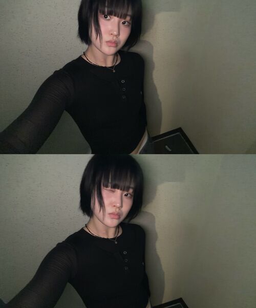 DAUSPICE(ディーオスピス)の「(DUC) Henley-Neck Double-Layer Long Sleeve Black(Tシャツ/カットソー・レディース・ブラック・ONE SIZE)」の2枚目の写真