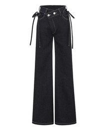 andwang(�A���h����)��Ribbon Straight Flare Denim Pants(�f�j���p���c)