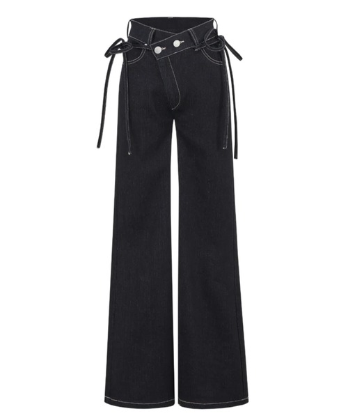 Ribbon Straight Flare Denim Pants（デニムパンツ）｜andwang
