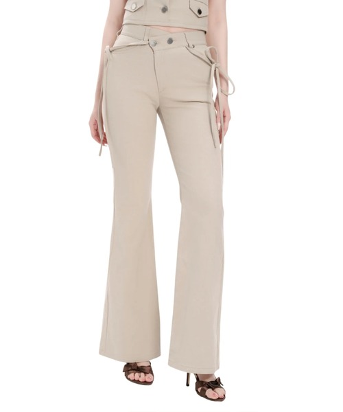 Ribbon Straight Flare Denim Pants（デニムパンツ）｜andwang