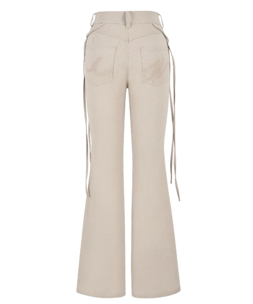 パンツ andwang Corset CutOut Ribbon Flare Denim Ribbon Straight Flare Denim Pants（デニムパンツ）｜andwang