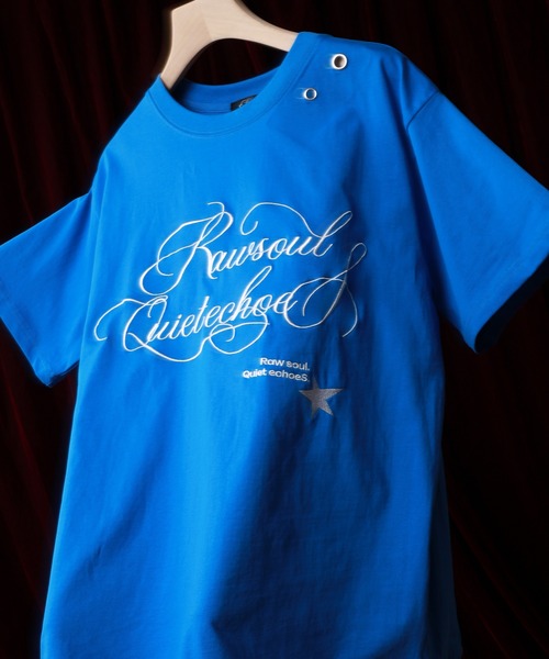 Jungle Storm(ジャングルストーム)の「RESHAM Y2K STAR ワッペンTシャツ 半袖(Tシャツ/カットソー・メンズ・アイボリー/ブラック/アイボリー系/ブルー/ピンク系/ピンク/ブルー系/ブラック系・S/L/M)」の6枚目の写真