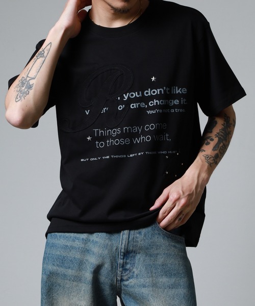Jungle Storm(ジャングルストーム)の「RESHAM Y2K STAR ワッペンTシャツ 半袖(Tシャツ/カットソー・メンズ・アイボリー/ブラック/アイボリー系/ブルー/ピンク系/ピンク/ブルー系/ブラック系・S/L/M)」の10枚目の写真