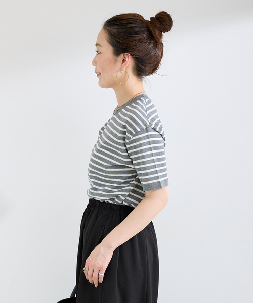 B.C STOCK(ベーセーストック)の「手洗い可 / ニットTシャツ(ニット/セーター・レディース・アイボリー/ピンク/ブラウン/ライトグレー・FREE)」の9枚目の写真