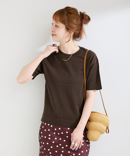 B.C STOCK(ベーセーストック)の「手洗い可 / ニットTシャツ(ニット/セーター・レディース・アイボリー/ピンク/ブラウン/ライトグレー・FREE)」の20枚目の写真